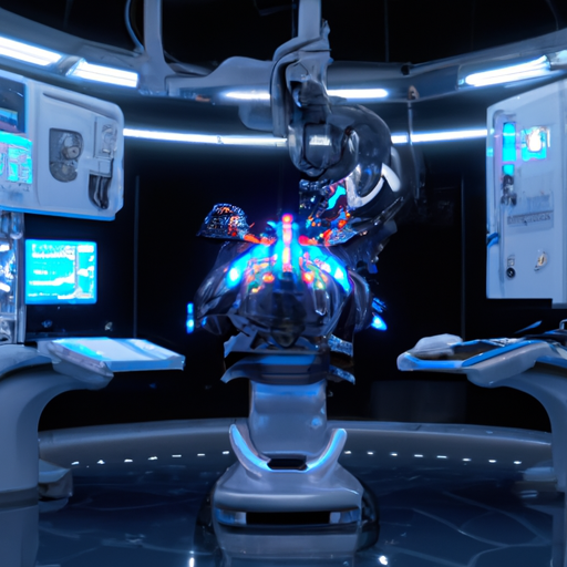 1. תמונה המתארת טכנולוגיה רפואית מתקדמת בבית חולים חדיש.